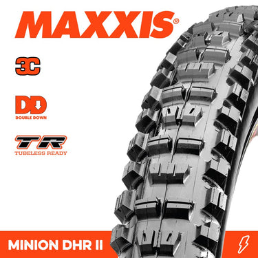 Maxxis Tyre Minion DHR II 27.5 X 2.40 WT 3C Terra TR Dd Fold 120X2TPI E-25